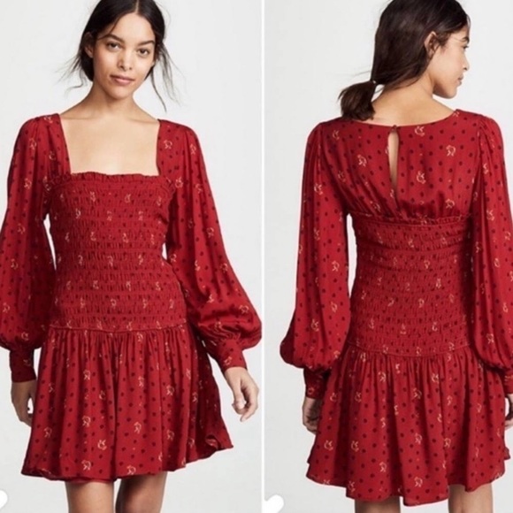 Free People Two Faces Ruby Combo Printed Floral Boho Mini Dress Size XS Women - Picture 1 of 11